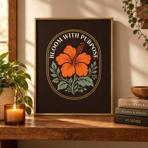 Bloom With Purpose printable art in a frame